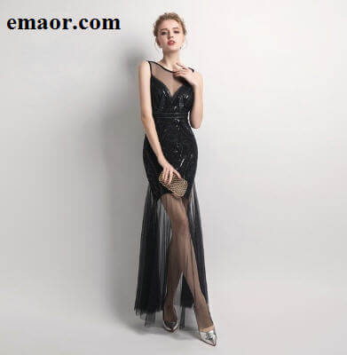  Evening Dresses New Style Sequins Beading Wedding Mermaid Long Formal Prom Party Dress Elegant Evening Gowns
