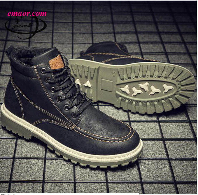  Boots Spring Autumn Male Martin Shoes Boots Ankle Round Toe Lace Up Casual Solid Martin Shoes