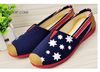  Flag Shoes for Sale Pop Sale Beijing Printed Cloth Lazy Spring Summer Shoes Red And Blue Flag Women‘s Canvas Flat Shoes Colin Kaepernick 