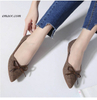 Birdies MUQGEW New Arrival Bow Flat for Shallow Mouth Flat Shoes Bow Soft Bottom Single Wild Shoes Pointed Toe Leisure Shoes Birdies