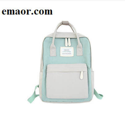 Women Canvas Backpacks New 2019 Hot Pure And Fresh Candy Color Waterproof School Bags for Teenagers Japan Girls Laptop Backpacks Patchwork Backpack 