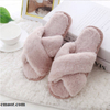Women Home Slippers with Faux Fur Winter Fashion Classic Warm Shoes Black Pink Woman Non-slip Slippers