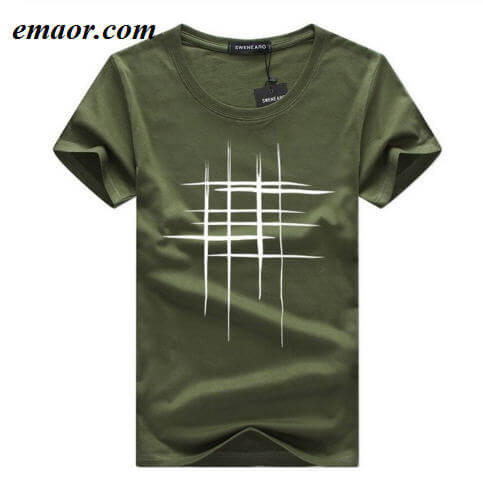 Men's T-Shirts Summer Short Sleeve Simple Creative Design Line Cross Print Breathable Mens Cotton T-shirts