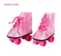  Baby Dolls Shoes Newborn Fashion White Purple Roller Skates for Kids Online Shopping Pulley Shoes 