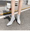Fashion Women's Western Boots Shine Glitter Stretch Socks Boots Leather Boots for Women 