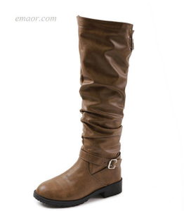 Women's Knee High Boots Round Toe Low Zip Women's Knee High Boots Michael Kors Boots