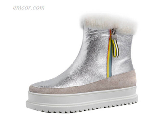 Best Snow Boots for Women Sperry Snow Boots Mixed Colors Snow Boots Women Outdoor Fur Zipper Sliver Platform Boots Columbia Winter Boots
