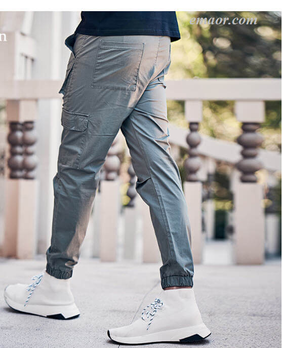 Cheap New Summer Men's Cargo Pantsn Casual Solid Cotton Pants on Sale