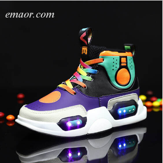 LED Shoes Children USB Charge Colorful Led Back Light Shoes Sneakers Boy's Glowing Sneakers Kid's Shoes