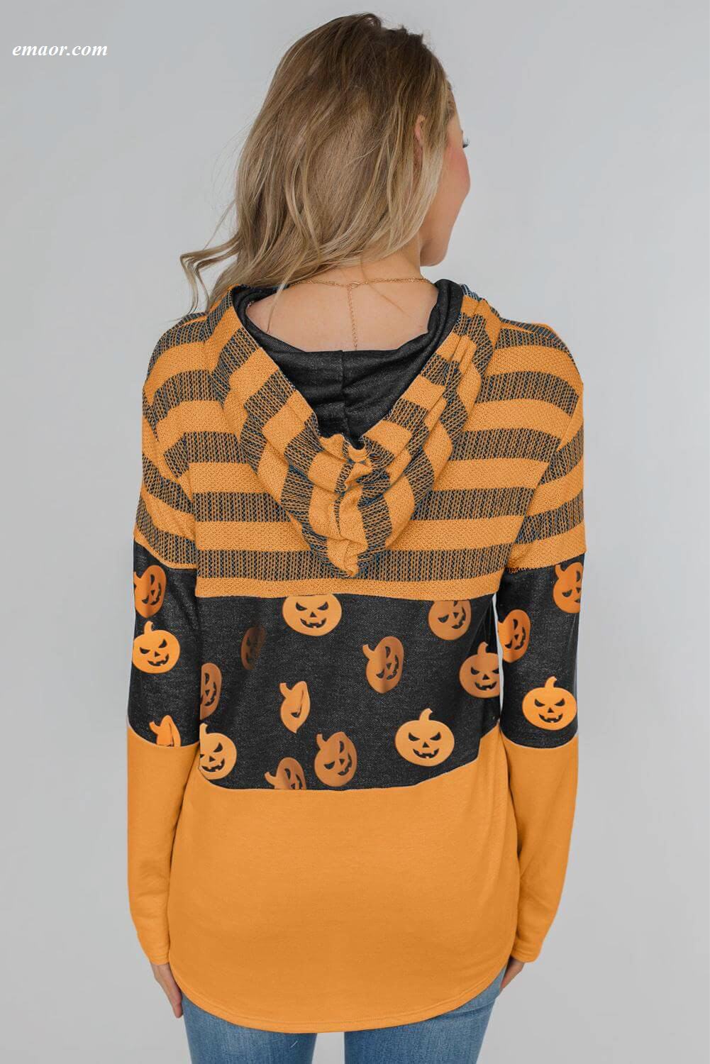 Kohls Women Stripes And Halloween Pumpkin Print Hoodie Footjoy Lands End Women's Outerwear