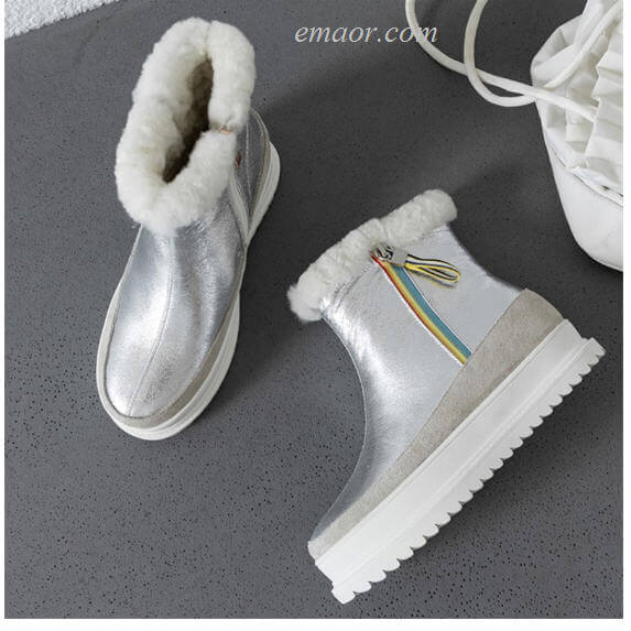 Best Snow Boots for Women Sperry Snow Boots Mixed Colors Snow Boots Women Outdoor Fur Zipper Sliver Platform Boots Columbia Winter Boots
