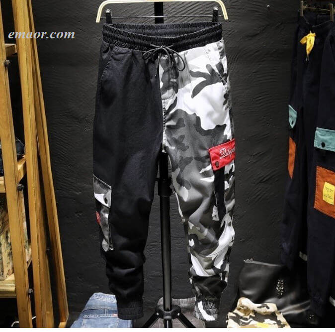 Cheap Cargo Pants Camouflage Men Patchwork Hip Hop Loose Joggers Pocket ...