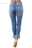 China Skinny Women's Destroyed Skinny Stretch Jeans on Sale
