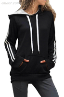 Outerwear Ladies Casual Outerwear Cotton Hoodie with Kangaroo Pocket Women's Petite Outerwear