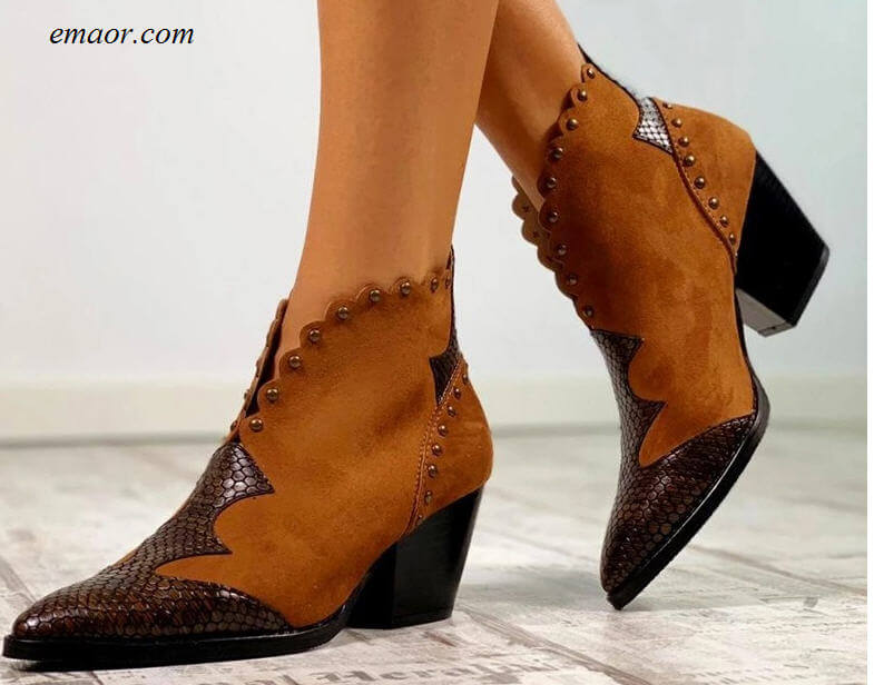 Female Country Boots Cheap Female Boots High Heel Booties Snake Print Western Cowgirl Boot Female Walking Boots