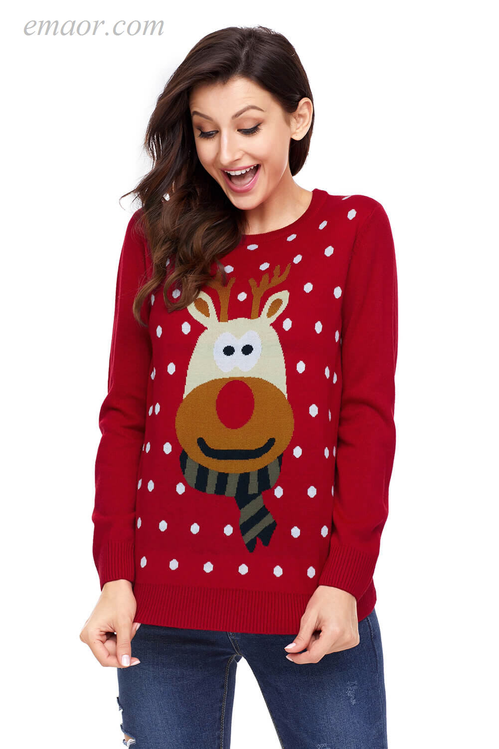Sweaters Best Lightweight Christmas Reindeer Sweaters for Women on Sale ...