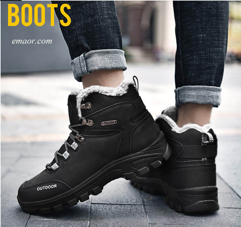 Fashion Men's Shoes Warm Winter Ankle Boots Shoes Fur Snow Boots For Men Shoes Hot Men's Sneakers 