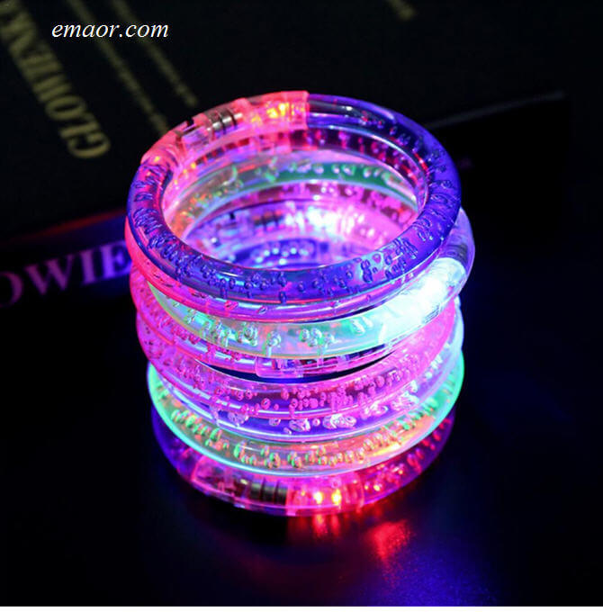 LED Flashing Bracelet Light Up Bar Chiristmas Luminous Bracelet Flash ...