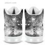Light Up Running Shoes Black & White Cosmos-App Controlled High Top LED Shoes Led Light Up Sneakers