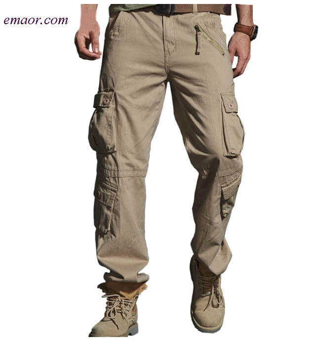 Hot Tactical Mens Cargo Pants Cheap Cotton Casual Multi-Pocket Military ...