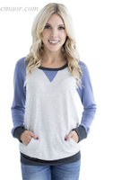 Outwear Wholesale Women's Sleeve Patch Elbow Sweatshirt Top Outwear