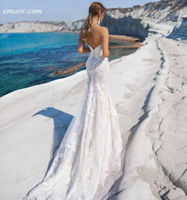 Beach Wedding Dresses Sleeveless Boho Wedding Dress with Shawl Backless Sexy Wedding Dress