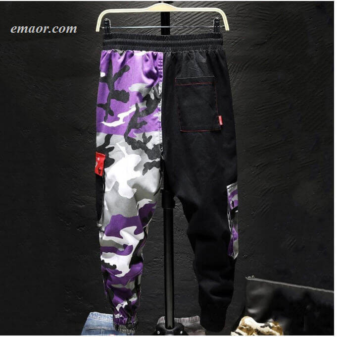 Cheap Cargo Pants Camouflage Men Patchwork Hip Hop Loose Joggers Pocket Cargo Pants