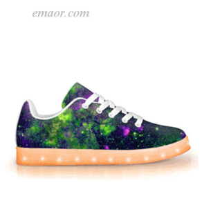 Light Up Running Shoes Green Galaxy -APP Controlled Low Top LED Shoes light up unicorn shoes