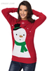Sweater Christmas for Women Reindeer Red Christmas Spring Outerwear Women's Round Collar Outerwear Sweater