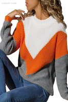 Outerwear Best Factory Chevron Accent Blue Grey Sweater School Uniform Outerwear