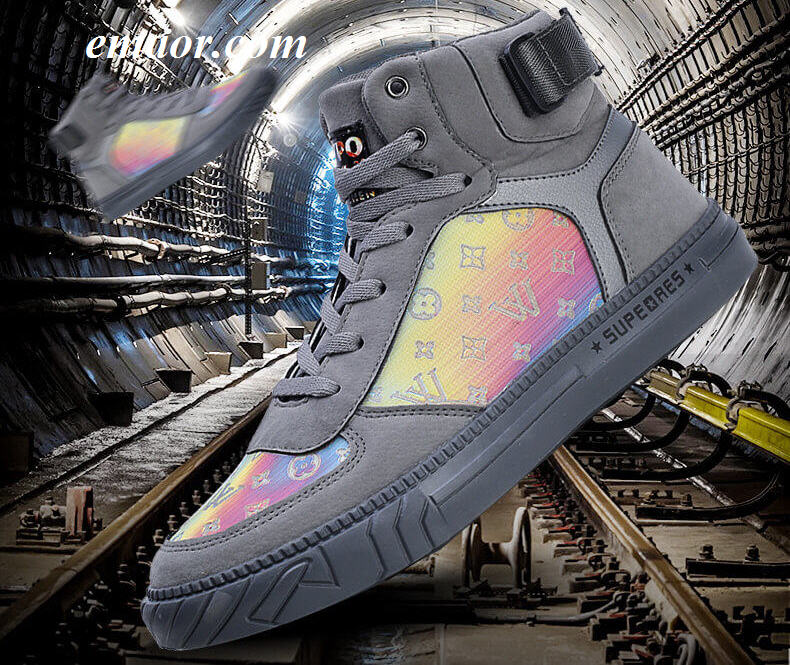 Shoes Reflected Change Color Long Tide Shoe Gao Bang Street Dance Men's Leisure Sports Breathable Shoes