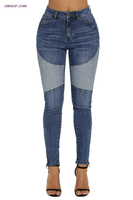 Retro Patch Length Front Ankle Zipped Jeans Skinny Jeans on Sale