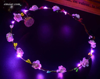 Battery Operated GarlandColorful LED Flashing Flower Headband Party Wedding Concert Holiday Party Supplies 