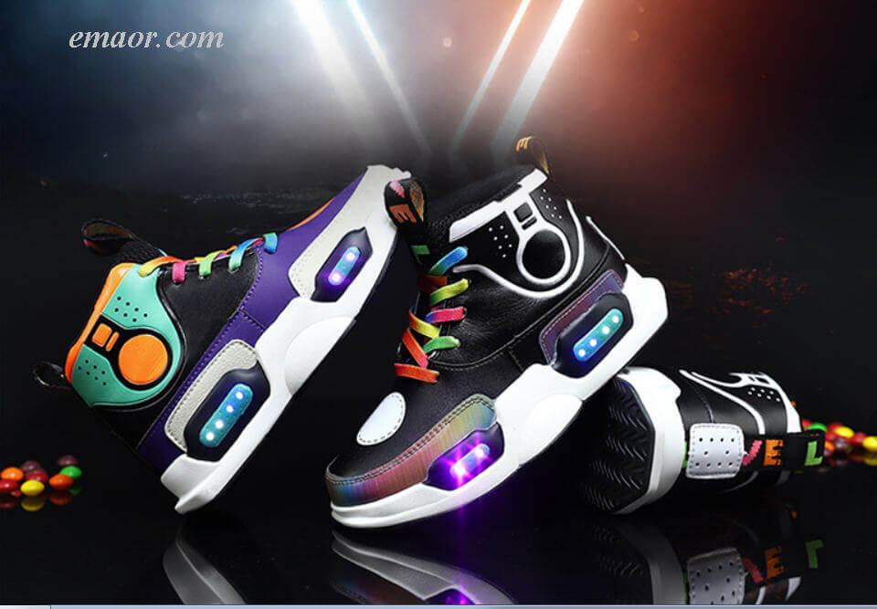 LED Shoes Children USB Charge Colorful Led Back Light Shoes Sneakers ...