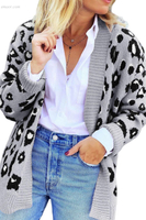  Leopard Print Knitting Cardigan Women's Outerwear Vest Fabric Suppliers