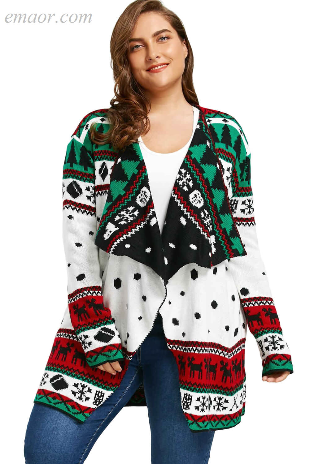 Outerwear Affordable Big And Tall Outerwear Ambiance on Sale Blocked Christmas Cardigan Best Girl Outerwear