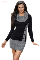 Wholesale Fashion Dresses Button Front Sweater Dress Knit Dress on Sale