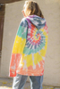  Free Tech Outerwear Oversized Rainbow Tie Dye Hoodie Long Outerwear Vest