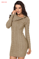 Formal Dresses Maxi Dresses Gray Women’s Hand Knitted Sweater Dress Flower Girl Dresses on Sale 
